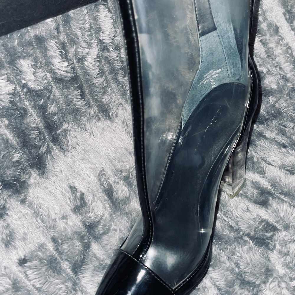 Kendall & Kylie Clear Boots with Black Patent trim